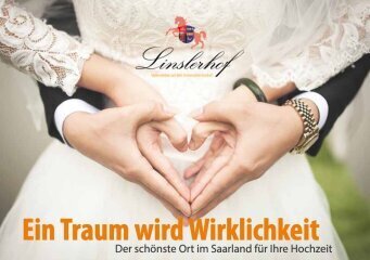 Titelseite Imagebroschüre Hochzeit Linslerhof DJ